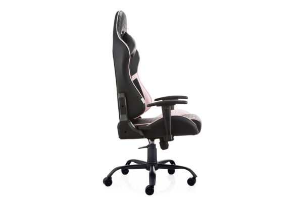 David Diamond Pattern Steel Base Gaming Chair (Black+Pink) - Image 2