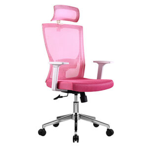 Korean-101P High Back Mesh Chair (Pink+White)