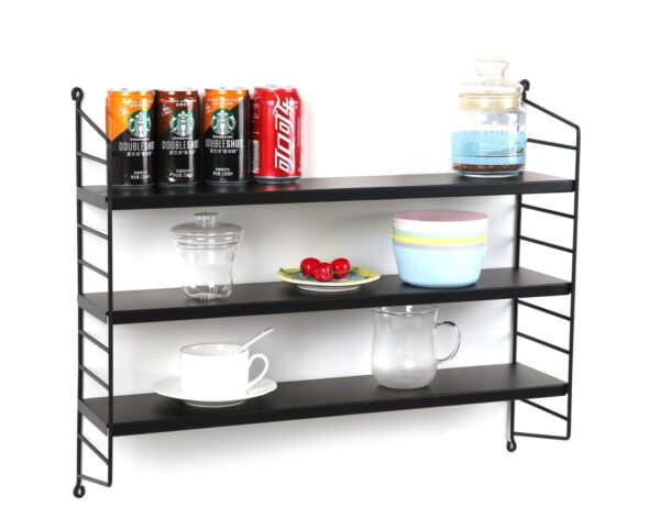 Arden 3-Tier Metal Wall Shelf (Black, Pink) - Image 2