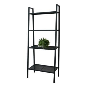 Fleur 4 Layer Steel Plant Rack (Black)