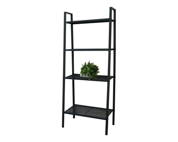 Fleur 4 Layer Steel Plant Rack (Black)