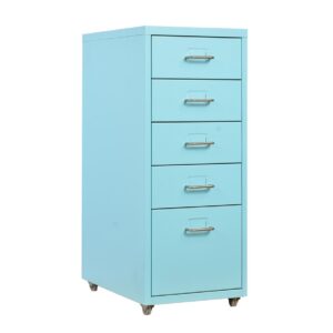Metal 5-Drawer Steel Cabinet (Pink, Blue)