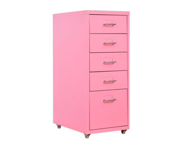 Metal 5-Drawer Steel Cabinet (Pink, Blue) - Image 2