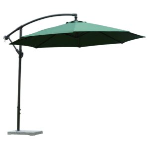 Raelyn Iron Frame with Marble Stone Base Patio Umbrella (2.7M, 3M) (Khaki, Green)
