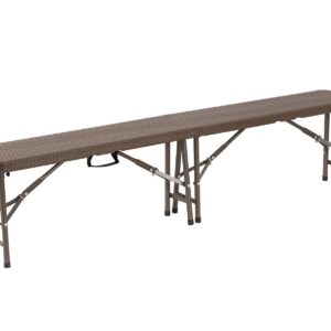 Rattan 6FT Folding in Half Bench (183*28*43) (Coffee)