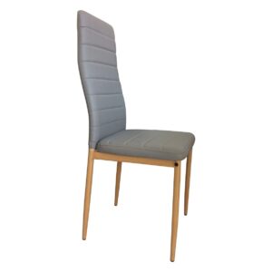 Sydney PU Leather Seat Metal Leg Dining Chair (Grey)