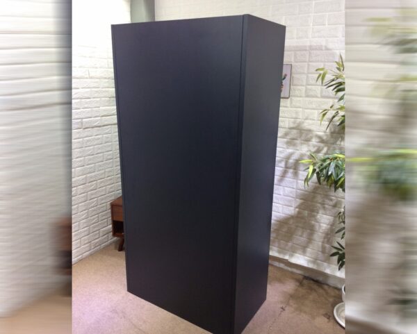 6-Swing Door Clothes Locker Cabinet (Black+Woodgrain) - Image 5