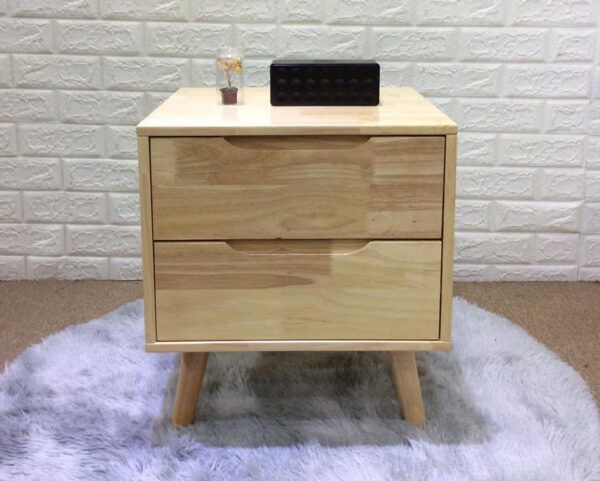 Montana Solid Thailand Rubberwood Bed Side Table (with Drawers)