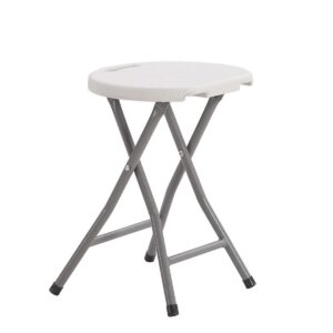 Folding Stool Steel Leg (White)