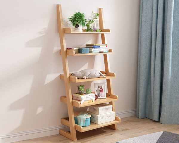 Polly Solid Thailand Rubberwood Bookshelf - Image 2
