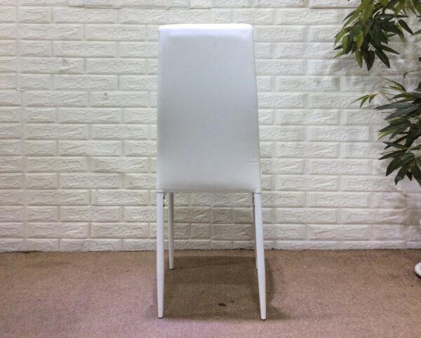 Amelia PU Leather Seat Metal Leg Dining Chair (White) - Image 4