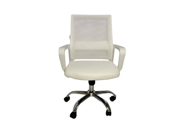 Deluxe-8 Mid Back Mesh Chair (White+Pink, White) - Image 3