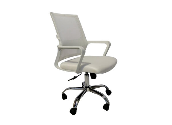Deluxe-8 Mid Back Mesh Chair (White+Pink, White) - Image 2