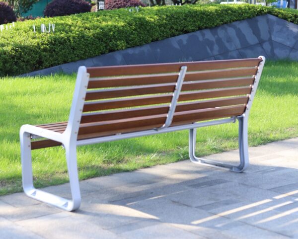 Park Bench Cast Aluminium Structure with Jatoba Hardwood Board (180*68) (Beech) - Image 4