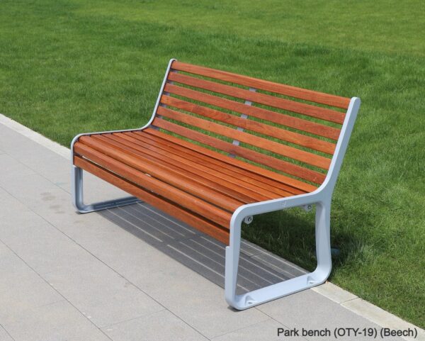 Park Bench Cast Aluminium Structure with Jatoba Hardwood Board (180*68) (Beech)