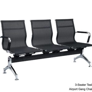 3-Seater / 5-Seater Teslin Mesh Airport Gang Chair (Black)