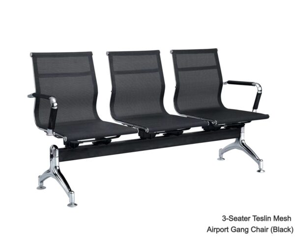 3-Seater / 5-Seater Teslin Mesh Airport Gang Chair (Black)