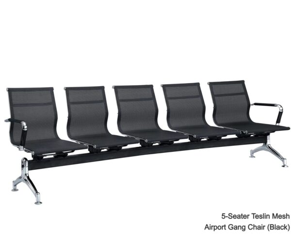 3-Seater / 5-Seater Teslin Mesh Airport Gang Chair (Black) - Image 2
