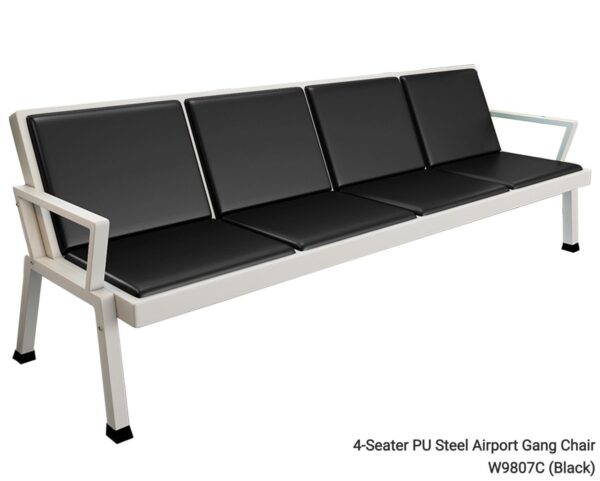 3-Seater / 4-Seater PU Steel Airport Gang Chair- (Green, Black) - Image 4