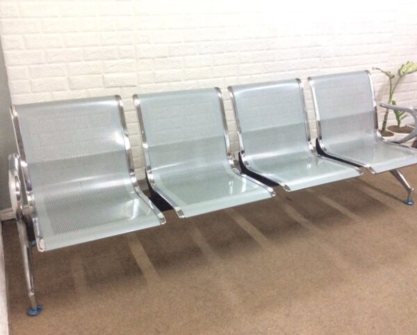 4-Seater Airport Gang Chair (Silver) - Image 3