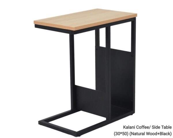 Kalani Coffee/ Side Table (30*50) (Natural Wood+Black)