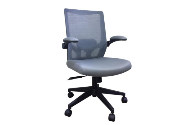 S76 Mid back Ergonomic Office Computer Chair (Grey, Black) (3 Years Warranty)