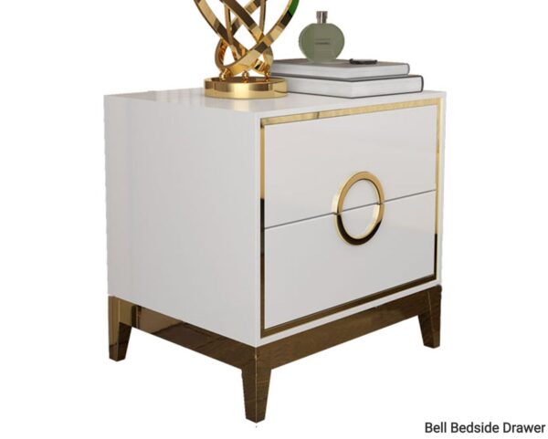 Bell Dual Layer Handle Bedside Table (with Drawer)