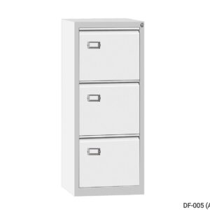 Vertical 3-Drawer Steel Filing Cabinet (White+Grey, All White)