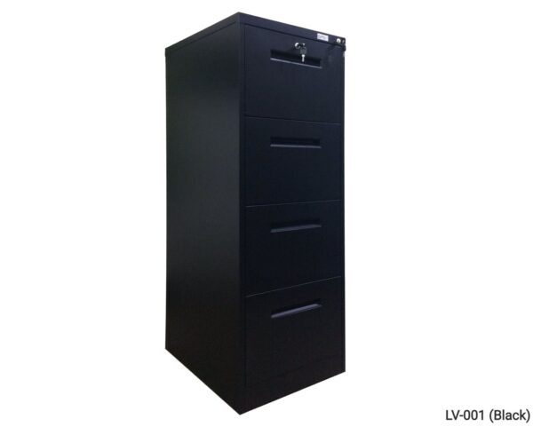 Vertical 4-Drawer with Safe Vault & Keys Manual-combination keylock Steel Filing Cabinet (White, Black)