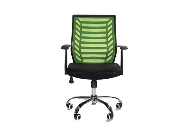Deluxe-7 Mid Back Mesh Chair (Green, Black, Orange)