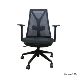 Korean-108/ 109 Mid Back Mesh Chair (All Black, Dark Grey, All White, Blue+Grey)