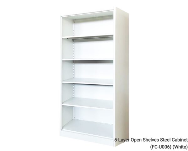 5-Layer Open Shelves Steel Cabinet (Grey, White)