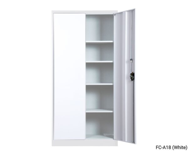 5-Layer Shelves Metal Swing Door Steel Cabinet (White, Grey+White)